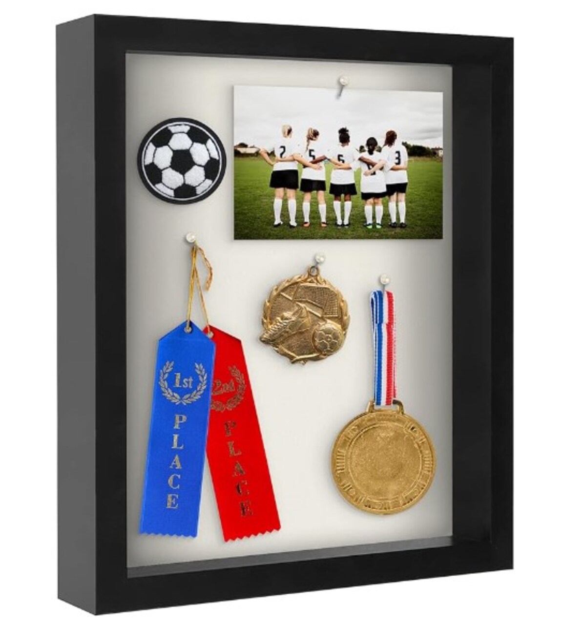11x14 Black Shadow Box Frame with Soft Linen Back for Wall and Tabletop - Composite Wood with Polished Glass